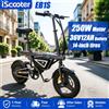 NONE Bicicletta elettrica pieghevole Iscooter Eb1S, 250W, 36V12Ah, 25Km/H, pneumatici a vuoto da 14", freno di sicurezza con interruzione di corrente, display LCD, app Voltix, luce, piegatura rapida,