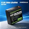 DAWEIKALA Batteria LiFePO4 12.8V 20Ah 256Wh a Ciclo Profondo, Batteria Ricaricabile al Litio Ferro Fosfato, Supporta Connessione in Serie e Parallelo per Accumulo Solare, Barche, Camper, Alimentazione di