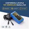Aleaivy Batteria LiFePO4 12.8V 20Ah con BMS integrato da 40A, celle 32700 4S1P al litio ferro fosfato per scooter e barche elettriche