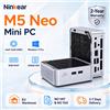 Ninkear M5 Neo Mini PC, Intel Pentium Gold 5405U, 8GB RAM 256GB SSD, Windows 11, Doppio HDMI, WiFi 5, Bluetooth 5.0, Espandibile fino a 2TB, Computer Compatto