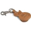 ends cuoio Porta Plettro a Forma di Chitarra Gibson Les Paul, Custodia per Plettro in Vero Cuoio con Moschettone, Accessori per Musicisti - 100% Made in Italy (Ocra)