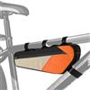 Playexen Borsa Bici Telaio Borse Tubo Centrale per Bicicletta MTB Impermeabile con Strisce Riflettenti Grande Capacità ca. 2.5L per Porta Attrezzi Bici da Corsa Accessori Lucchetto 380*115*55mm(arancione)