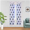 GIRASOLE HOME GIRASOLE Coppia Tendine semitrasparenti con Fiori Stampati 1 Telo 2 Pannelli 70x240cm con Passanti (Viola, 70_x_240cm)
