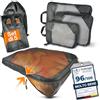 TRAVELY Packing cubes compression - Set da 5 pezzi - organizer valigia compressione - organizer zaino viaggio - organizer valigia compressione - travel organizer