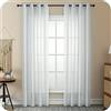 GIRASOLE HOME® Coppia Tende Filtranti Fantasia a Righe Verticali Tenda per Interni 2 Pannelli con Occhielli (Bianco, 140x285cm)