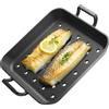 onlyfire Piastra Rettangolare in Ghisa con Manici, Padella Perforata per Grill a Gas, Grill a Carbonella e La Maggior Parte dei Forni, 31.5 * 31.5 * 3.8 cm