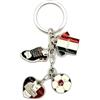 VLNET Portachiavi tascabile a doppia anella con bandiera Nazionale Italiana. Portachiavi Italia, Accessorio Unisex, Idea Regalo