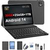 Crelander Tablet Android 16 da 10,1 pollici 12 GB 128 GB batteria da 5000 mAh