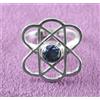 Anello Solitario Donna Con Diamante Blu Rotondo Certificato 1.09 Ct Argento 925