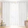 PETTI Artigiani Italiani Tende in Velluto con Pizzo Rebrodè, Coppia di 2 Pannelli 140x280 cm con Anelli per Soggiorno e Camera da Letto, Bianco, Made in Italy