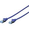 DIGITUS CAT 5e SF-UTP Patch Cable, 3m, cavo di rete LAN DSL Ethernet, PVC, AWG 26/7, blu, Cat-5e - 3 m, Cavo patch - SF-UTP - PVC
