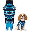 Suitical Recovery Suit Cane, XS, Mimetico fondo blu | Sostituisce il collare e il cono: spay, neutro, ferite, previene leccarsi, collo a coda 39,9-45 cm, torace 45,7-61 cm
