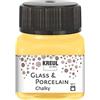 KREUL 16632 - Vetro e Porcellana Giallo Gessoso Safran, 20 ml vetro, morbido - vernice opaca a base d'acqua per vetro e porcellana, asciugatura rapida, opaco