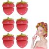 Generic Bigodini a fragola senza calore, in morbida spugna per donne, ricci durante la notte, per acconciature comode e facili (6 pezzi, taglia unica)