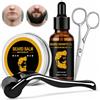 ManeWrap Kit Barba Uomo, Rullo 0,25mm, Olio Barba 30ml, Balsamo 60g, Forbici | Set completo per la routine maschile, ideale per mantenere la barba ordinata, morbida e curata ogni giorno.