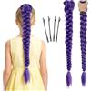 FOSDICK Extension Treccine Viola 26 Pollici, Treccia Finta Capelli Viola | Capelli per Treccine Viola, Trecce Finte per Capelli, Treccia Extension per Capelli per Halloween, Costume, Cosplay Feste