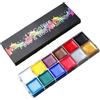 RVYEIOP Truccabimbi Kit Anallergici Atossici, 12 Colori Pittura Viso e Corpo con Pennello e Tavolozza, Body Painting Colori per Bambini, Set Trucchi per Halloween, Carnevale e Feste a Tema