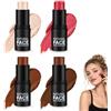 PIPABD 4 Pezzi Stick Contouring Viso,Blush Stick Pennello Contouring,Con 4 Colori,Contour Highlighter Trucco Compatto da Viaggio