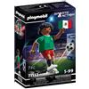 PLAYMOBIL 71132 Giocatore di calcio sportivo e d'azione 7,5 cm Messico Maglia Porta Muro Calcio Funzione Calcio Turf Pallone Sportivo Play Set