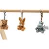 Jollein Arco gioco per neonati con ciondoli - Set da 3 pezzi con orso, coniglio e ippopotamo - Con anelli per il fissaggio - Stimola i sensi e le capacità motorie - Giocattolo per neonati - Jollies