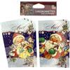 Afie M5-452 - Set di 5 biglietti Babbo Natale gatto cane con rosso brillante, formato 13,5 x 8,5 cm + 5 buste bianche 14 x 9 cm, 2 modelli assortiti o 5 carini, fine anno per bambini, voti tradizionali