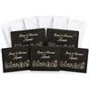Afie M5-433B - Set di 5 biglietti auguri per il felice anno nuovo con la neve, in rilievo e argento, 13,5 x 8,5 cm + 5 buste bianche 14 x 9 cm, 5 simpatici su carta premium goffrata, colore: nero