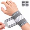AOOWU 2Pezzi Fascia da Polso, Supporto Polso Elastica Ambidestra, Unisex, M | Regolabile Tutore Tunnel Carpale per Ceppo ed Esercizio Fisico, Ginnastica, Tennis, Sport, Tessuto Elastico e Traspirante