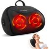ELEHOT-Store 4D Shiatsu Massaggiatore con Funzione di Riscaldamento, Elettrici Cuscino Massaggiante, Cuscini per Massaggi per 3 Velocita con Cambio di Direzione, Casa, Ufficio, Come, Nero