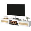 IBUYKE Moderno supporto per TV galleggiante in rattan con ante, mensola TV da parete per TV fino a 140 cm, console multimediale, centro di intrattenimento per sotto l'armadio TV per soggiorno e camera