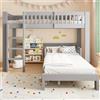 luckdect Letto per bambini, 90 x 200 cm, multifunzionale a L, letto in altezza + letto singolo, combinazioni libere, varie opzioni di assemblaggio, camera per bambini completa, letto a soppalco per