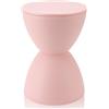 Jwthee Sgabello a forma di clessidra, tavolino da esterno in plastica per fusti (Rosa)