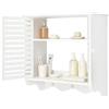 hongward Armadio pensile a 2 ripiani, montaggio a parete, armadio da cucina | Armadietto da bagno per cosmetici, medicinali, con ante, scaffale aperto per soggiorno, cucina, ingresso