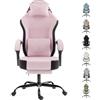Dowinx Sedia Gaming,Ergonomica Ufficio,Sedia in rete,Rosa | Portata massima 140 kg,cuscino della seduta 51 cm,schienale reclinabile da 90° a 135°,ideale per casa,ufficio e videogiochi