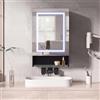 belupai Armadietto a specchio da bagno, interruttore a sensore touch, armadietto da bagno con specchio e ripiano regolabile, armadietto sospeso con 1 anta, moderno, per il bagno (50 x 16 x 88 cm)