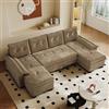 Bladez Divano letto a forma di U con funzione letto, moderno e modulare | Grande divano a forma di U con braccioli, divano trasformabile a 4 posti con braccioli rimovibili e 4 cuscini