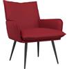 vidaXL Poltrona Rosso Vino Similpelle