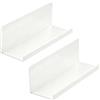 PHMING 2 Pezzi Mensolina da Muro Piccola, Acrilico Mensola da Muro, 30x10cm | Bianche Mensole Adesive, Con Retro Autoadesivo, Robusto Mensola Senza Foratura, per Bagni, Soggiorni e Ingressi
