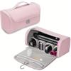 QIUPFGUT Custodia per Spazzola ad Aria Calda, Borsa da Viaggio per asciugacapelli, Borsa Impermeabile per asciugacapelli, con Ganci per Strumenti di modellazione e Accessori(Rosa)