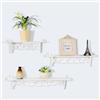 Annadue Set di 3 Mensole Sospese Shabby, Mensola Espositiva per Libreria, Scaffale Vintage per Soggiorno Camera da Letto, Facile Montaggio con Hardware, Legno Sbiancato Resistente all'umidità