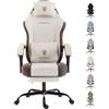 Dowinx Sedia Gaming,Ergonomica Ufficio,Sedia in rete,Marrone chiaro | Portata massima 140 kg,cuscino della seduta 51 cm,schienale reclinabile da 90° a 135°,ideale per casa,ufficio e videogiochi