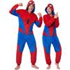 Get Trend Marvel Pigiama Tuta Uomo e Donna, Onesie Costume in Pile M-2XL | Spiderman, Captain America, Iron Man Pigiama Uomo Jumpsuit con Cappuccio, Morbido e Caldo per Invernale, Regalo per Lui e Lei