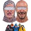 WANWEN Old Man Ski Mask Funny Realistic Face Balaclava 3D Printed | Novelty Winter Face Cover Mask with Neck Coverage, Windproof Grandpa Face Mask for Skiing, Snowboarding, Outdoor Activities