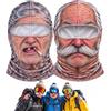WANWEN Old Man Ski Mask Funny Realistic Face Balaclava 3D Printed | Novelty Winter Face Cover Mask with Neck Coverage, Windproof Grandpa Face Mask for Skiing, Snowboarding, Outdoor Activities