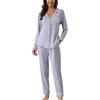 Uwdiohq Da Donna Casual con Risvolto E Bottoni, Due Pezzi, A Maniche Lunghe, Stampa Pigiami Interi 12 Anni Pigiama Cotone Lungo Bottoni Davanti Cotton Pjs for Women Sets Allattamento Invernale