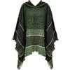 JFAN Poncho Donna Invernale con Cappuccio Mantella Scialle Elegante con Frange Poncho Mantelle Fatti a Maglia Donna