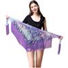 QSCTYG Cintura di Danza del Ventre Donne Belt Bellydance Scarf Sciarpa anca Belly Dance Accessori per la danza paillettes Paillettes Triangle Triangle Wrap Costume Cintura Scialle Chiffon Fringe Sciarpa 259