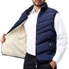 Générique Gilet Invernale Foderato per Uomo Pile Caldo Senza Maniche Collo Alto Gilet da Pesca con Molte Tasche Cardigan Antivento Lungo Collo Alto Cappotto Spessa Foderato In Pile