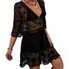 Laughhe Copricostume Donna Copri Costume da Spiaggia Donna Sexy Bikini Cover UpCopricostume Scollo a V Manica Lunga