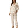 Uwdiohq Da Donna Casual con Risvolto E Bottoni, Due Pezzi, A Maniche Lunghe, Stampa Pigiami Interi 12 Anni Pigiama Cotone Lungo Bottoni Davanti Cotton Pjs for Women Sets Allattamento Invernale