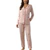 Uwdiohq Da Donna Casual con Risvolto E Bottoni, Due Pezzi, A Maniche Lunghe, Stampa Pigiami Interi 12 Anni Pigiama Cotone Lungo Bottoni Davanti Cotton Pjs for Women Sets Allattamento Invernale